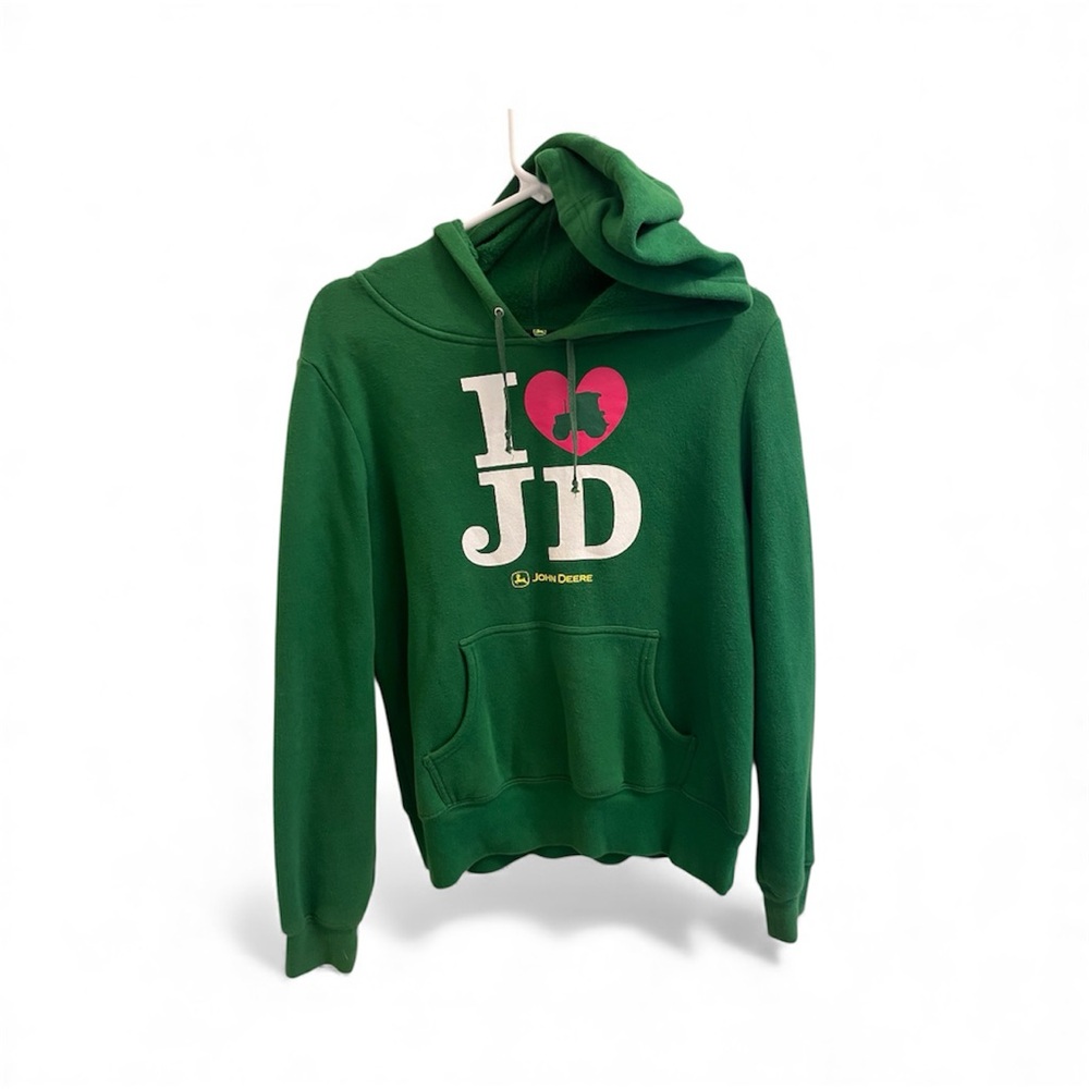 John Deere Ladies Green I 🩷 John Deere Hoodie Size M 7/9 Pullover